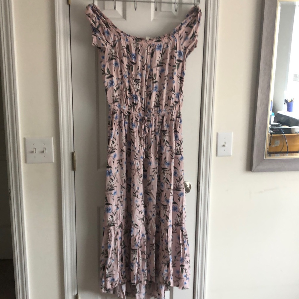 American Eagle light pink, long floral dress